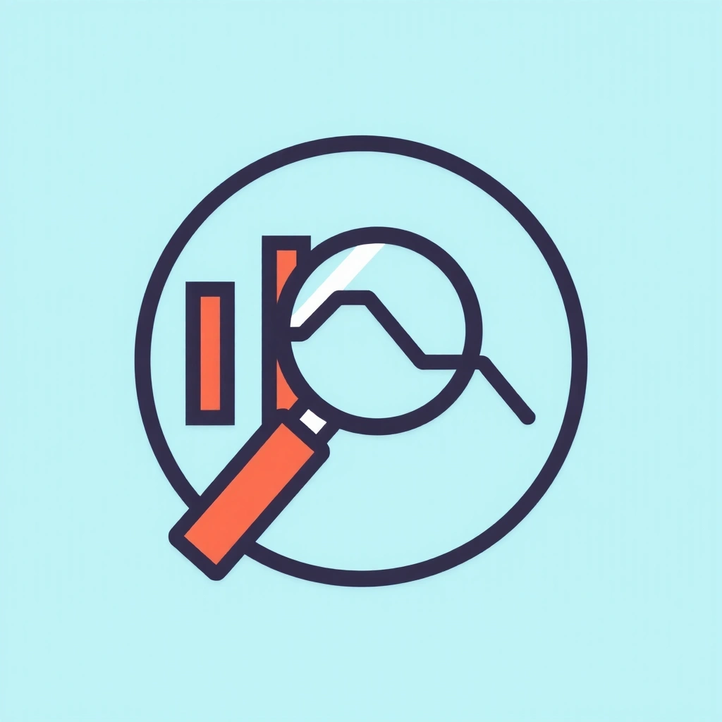 Iconiță cu o lupă și date