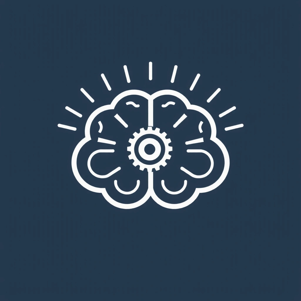 Ilustrație cu un creier stilizat și idei