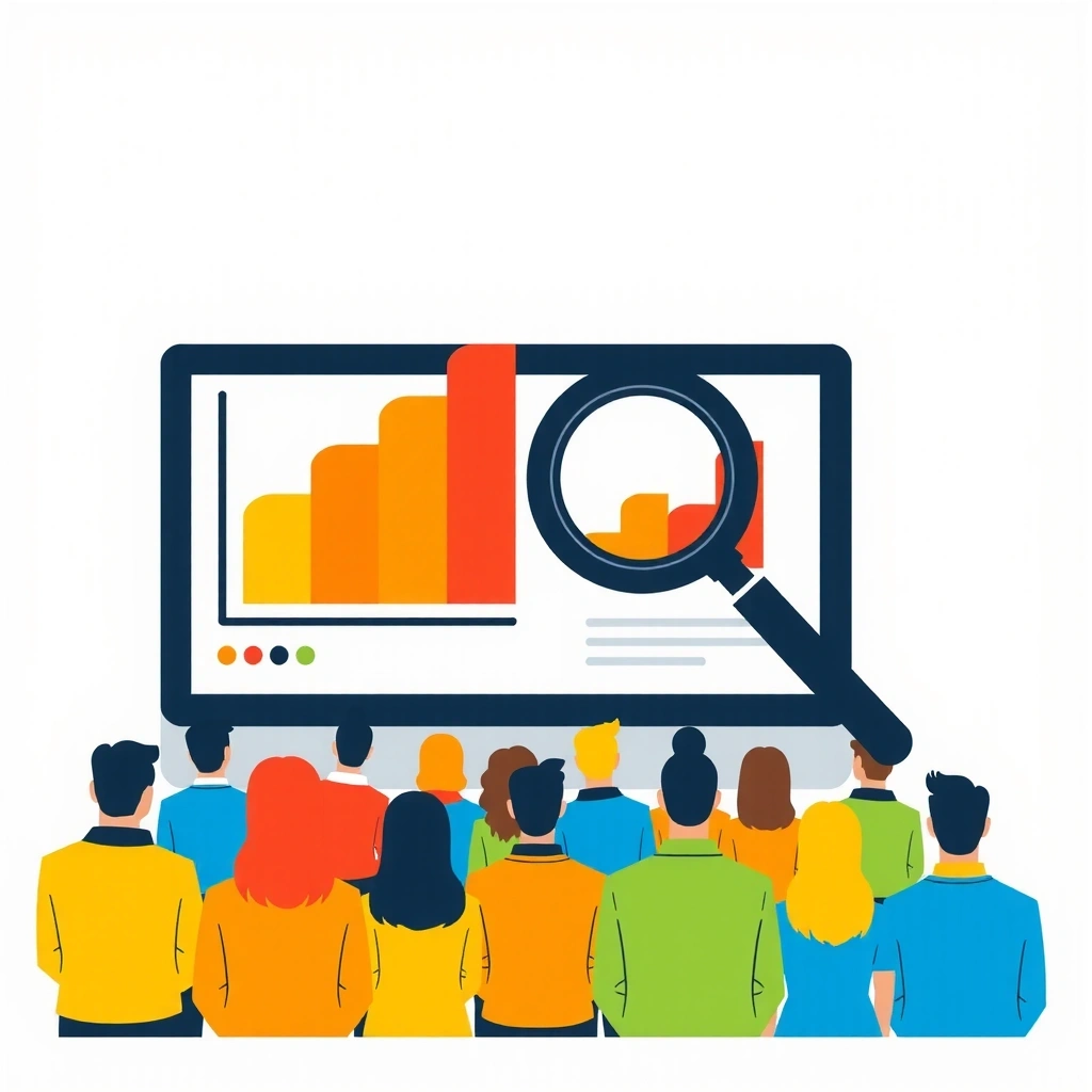 Ilustrație cercetare de piață, grafice și date