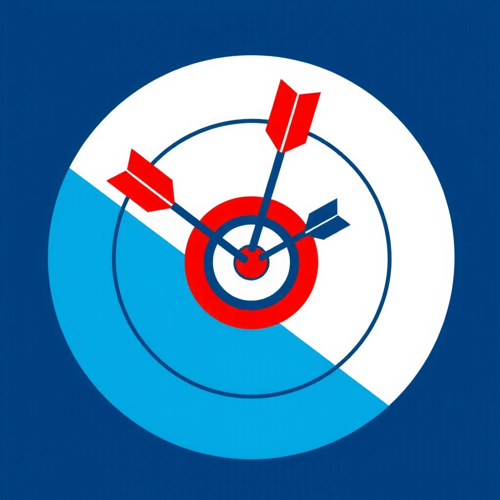 Ilustrație cu o țintă și săgeți