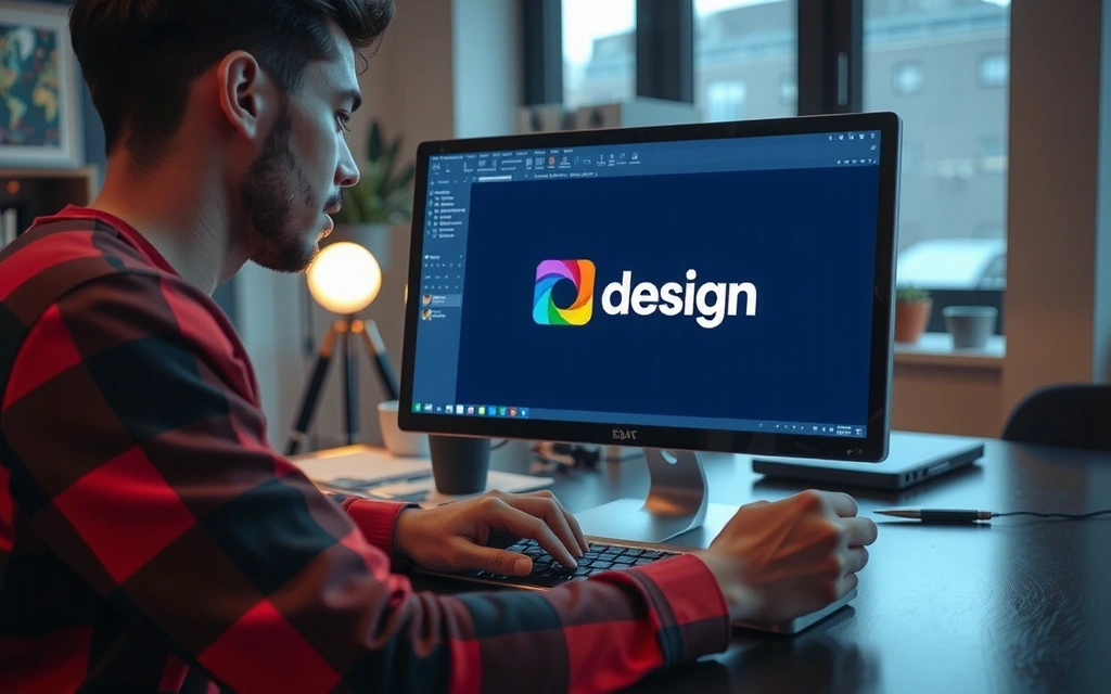 Designer grafic lucrând pe computer