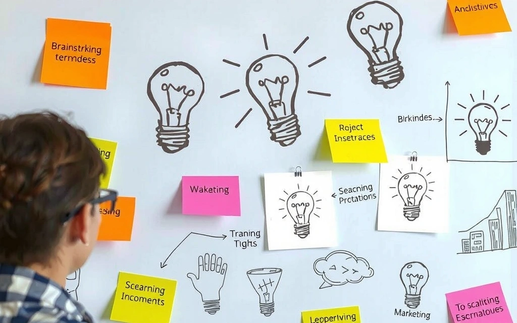 Minte creativă cu idei și schițe