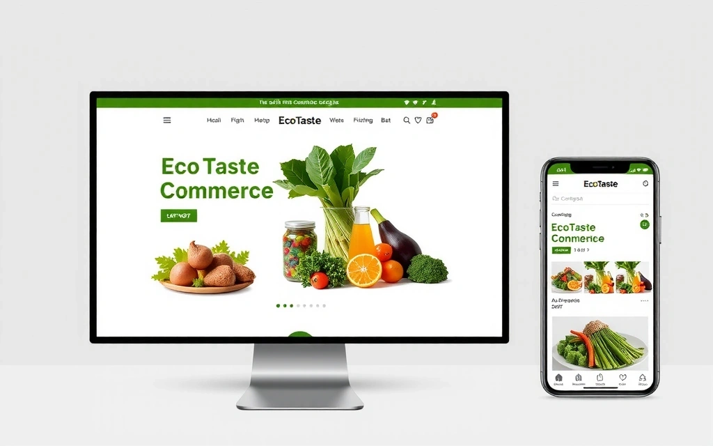 Design website EcoTaste pe desktop și mobil
