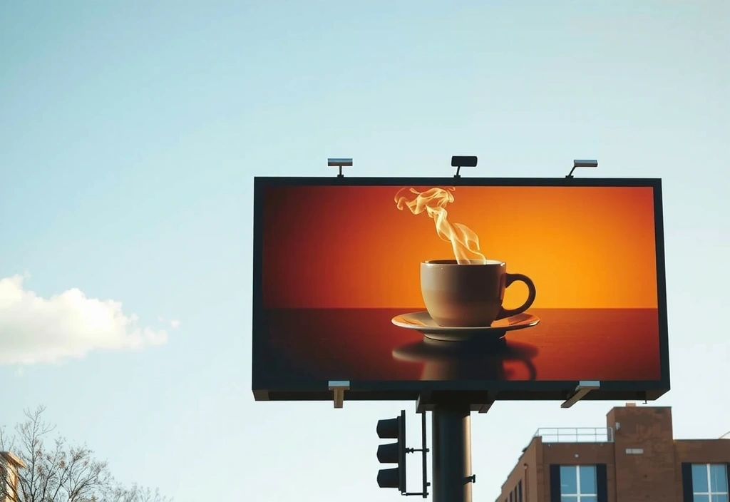 Campanie de billboard pentru un brand de cafea