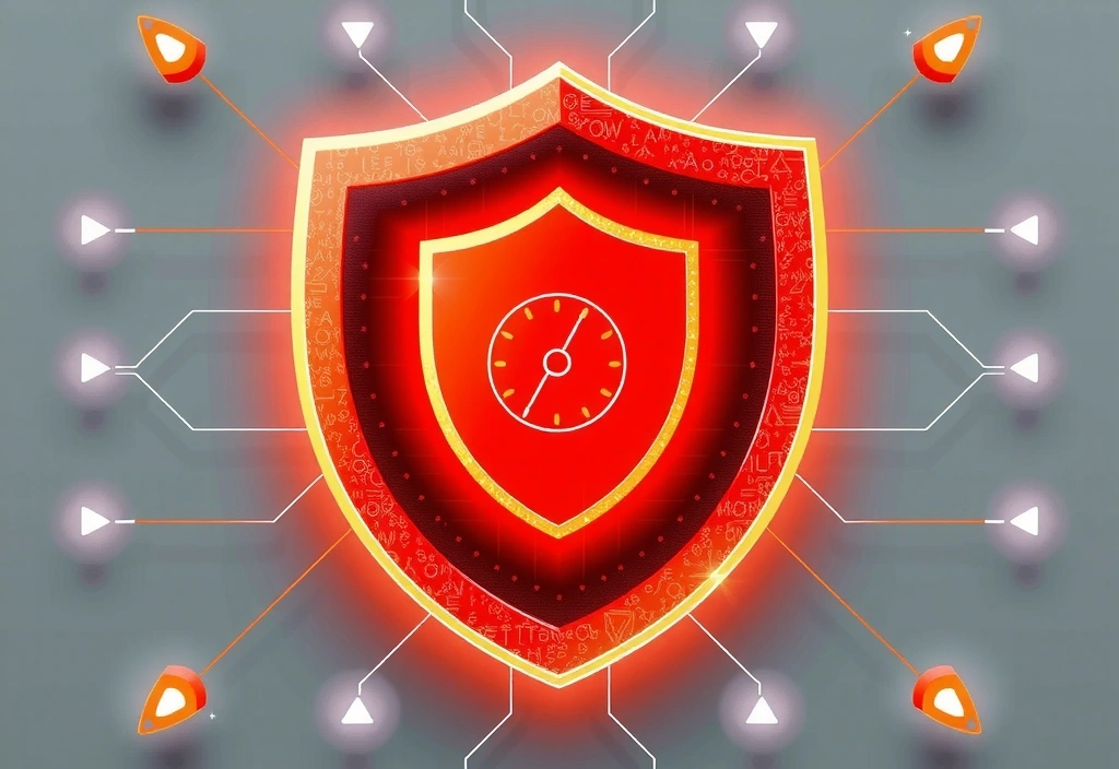 Imagine conceptuală a unui scut de protecție digitală, reprezentând securitatea și limitarea răspunderii.